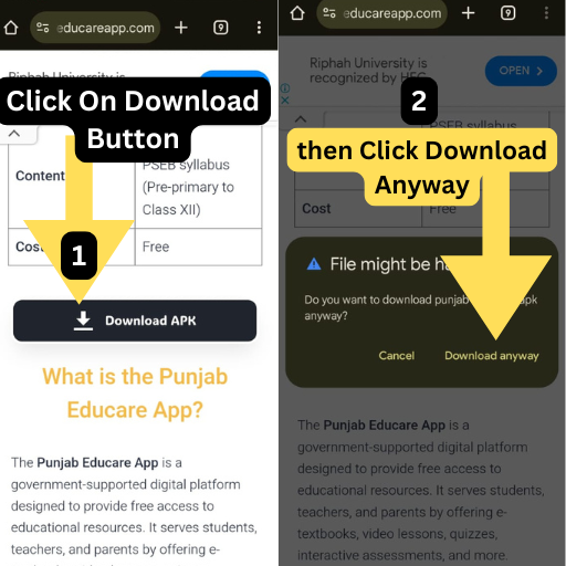 how to download punjab educare app